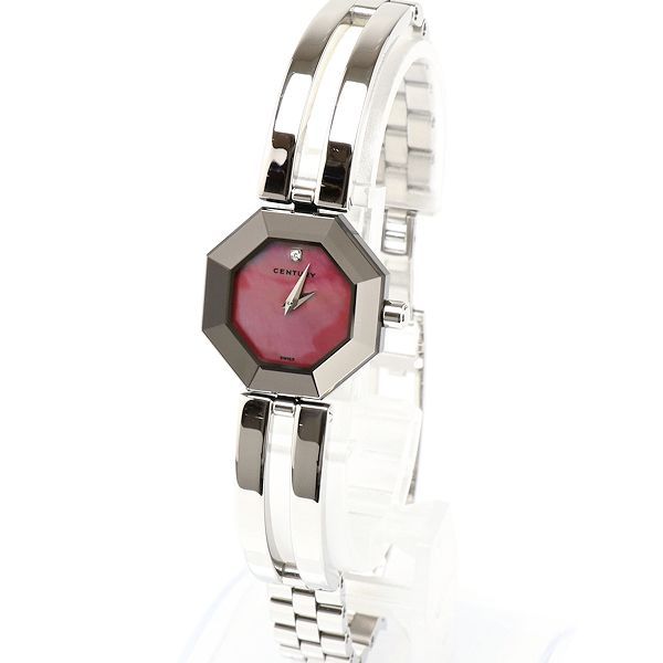 美品 センチュリー タイムジェム 1Pダイヤ ピンクシェル OH済 802.7.S