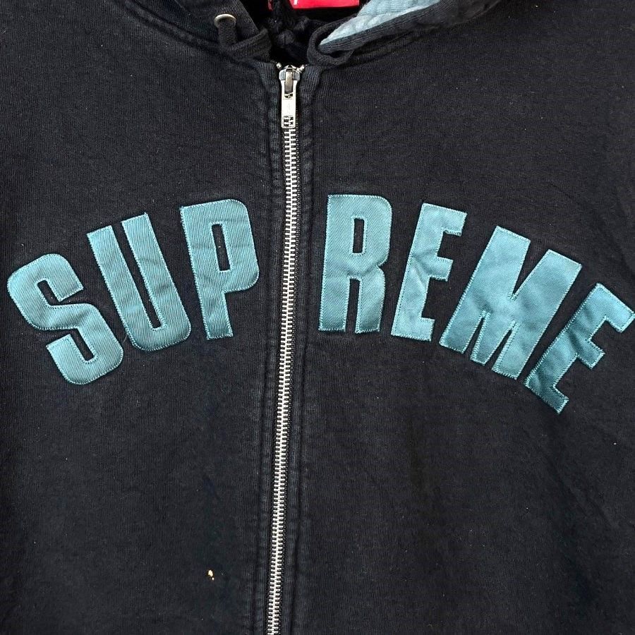 SUPREME シュプリーム アーチロゴジップフーディ 2010 SUPREME Arc Logo Thermal Zip Up Hoodie 黒 L シュプリーム