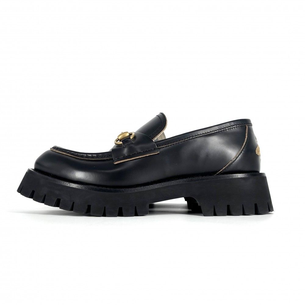 【美品】GUCCI グッチ　ホースビットローファー　ゴールド　レザー　黒　36 GUCCI 新品同様 グッチ トムフォード期 レザー ホースビット