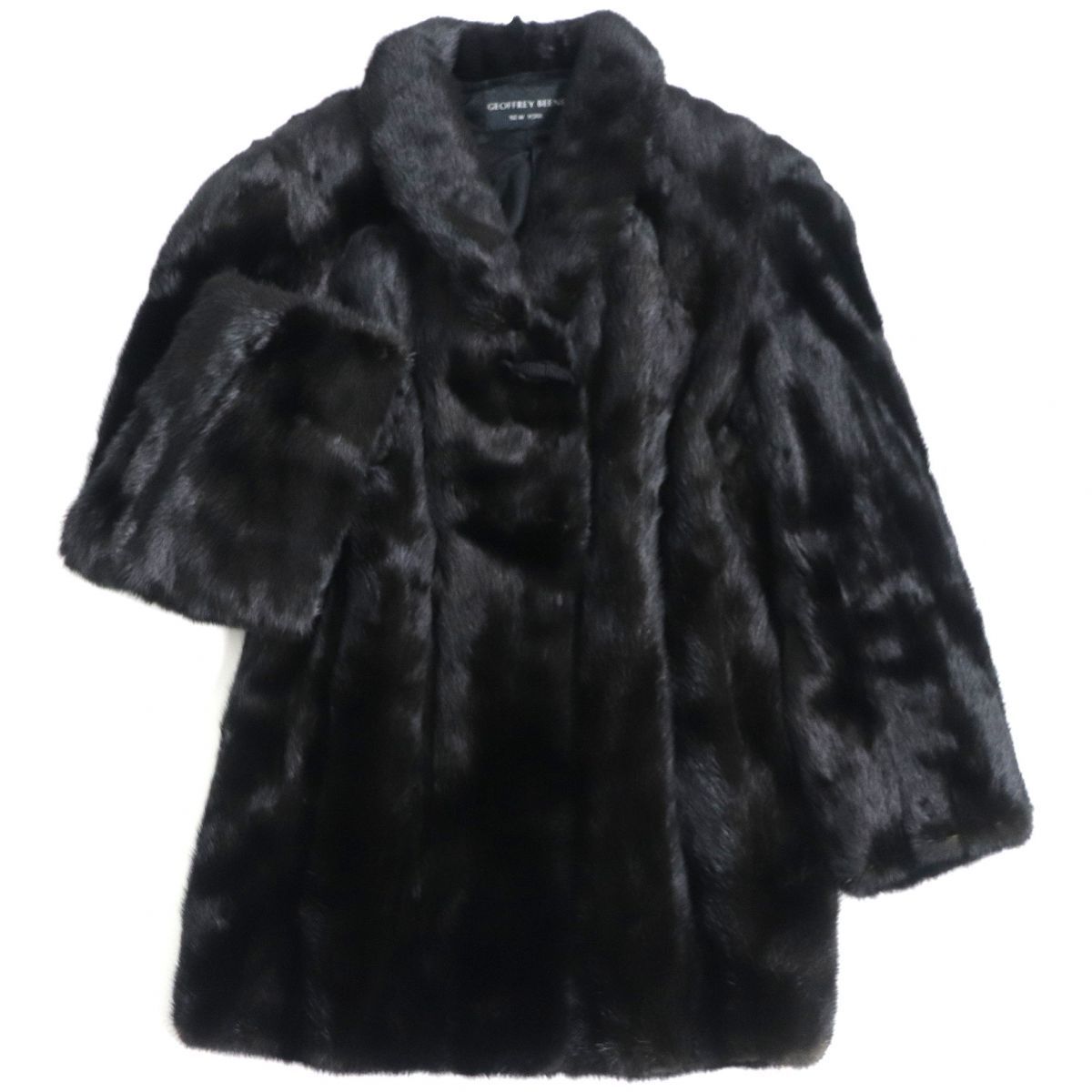 美品▽DONALD BROOKS MINK ミンク 逆毛 裏地花柄刺繍入り 本毛皮超