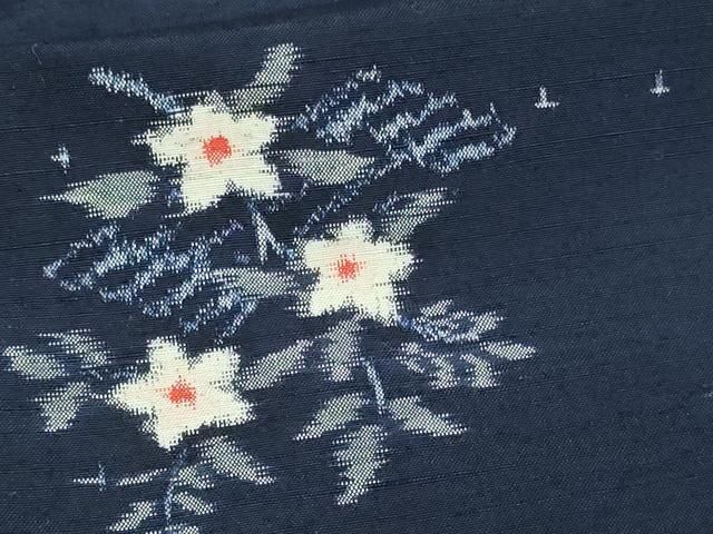 平和屋着物▽上質な紬　単衣　草花文　正絹　逸品　DAAV9615sf 平和屋着物▽上質な紬 単衣 草花文 正絹 逸品 DAAV9615sfの通販 by