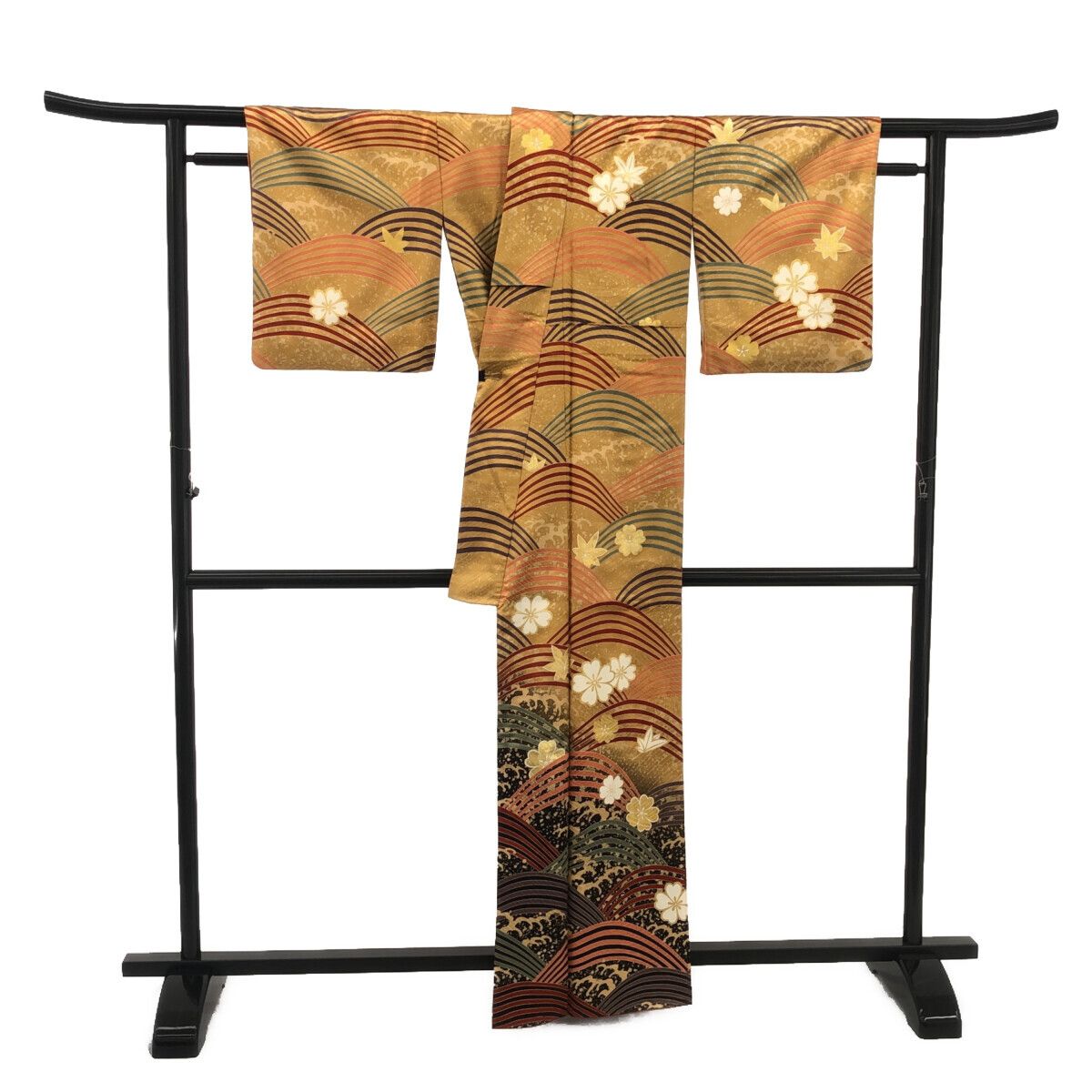 牛首紬 付下げ 石川県指定無形文化財上品な霧模様 裏柳色 しつけ糸 K