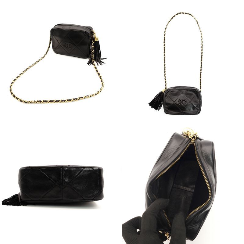 CHANEL マトラッセ フリンジ チェーンショルダーバッグ ブラック シャネル / CHANEL マトラッセ フリンジ チェーンショルダー