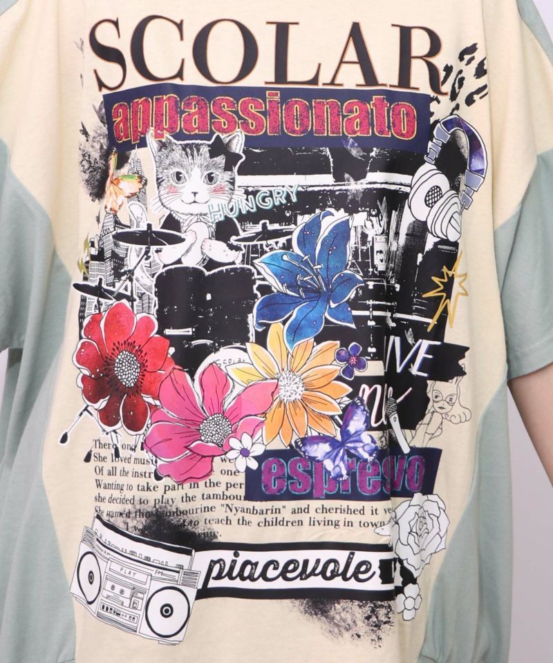 ScoLar 152693：Live柄バイカラープルオーバー 152693：Live柄バイカラープルオーバーの通販-ScoLar