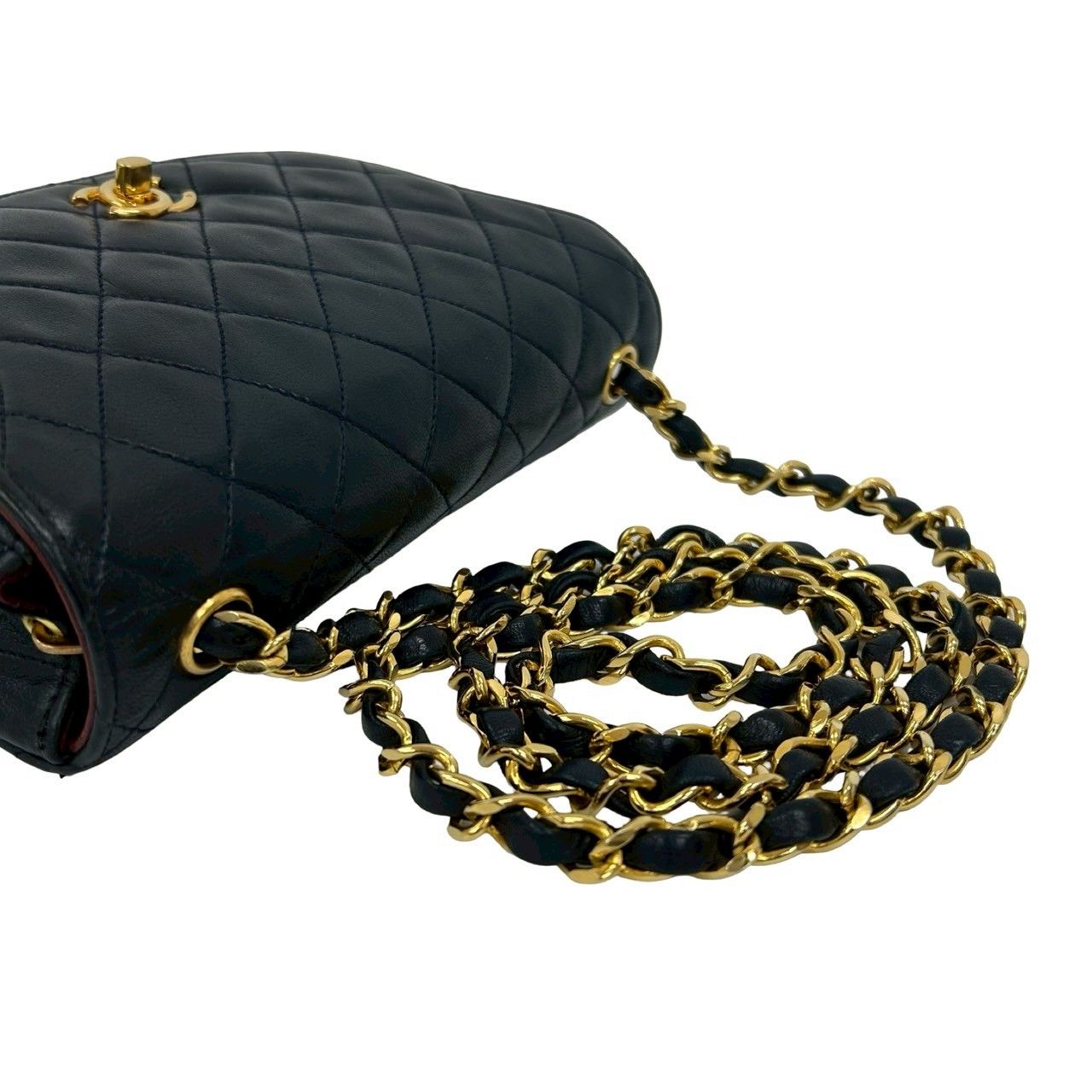 シャネル シール・カード有 ココマーク ラムスキン チェーンハンドバッグ 白 極 美品 カード シール有 1番台 CHANEL シャネル マトラッセ