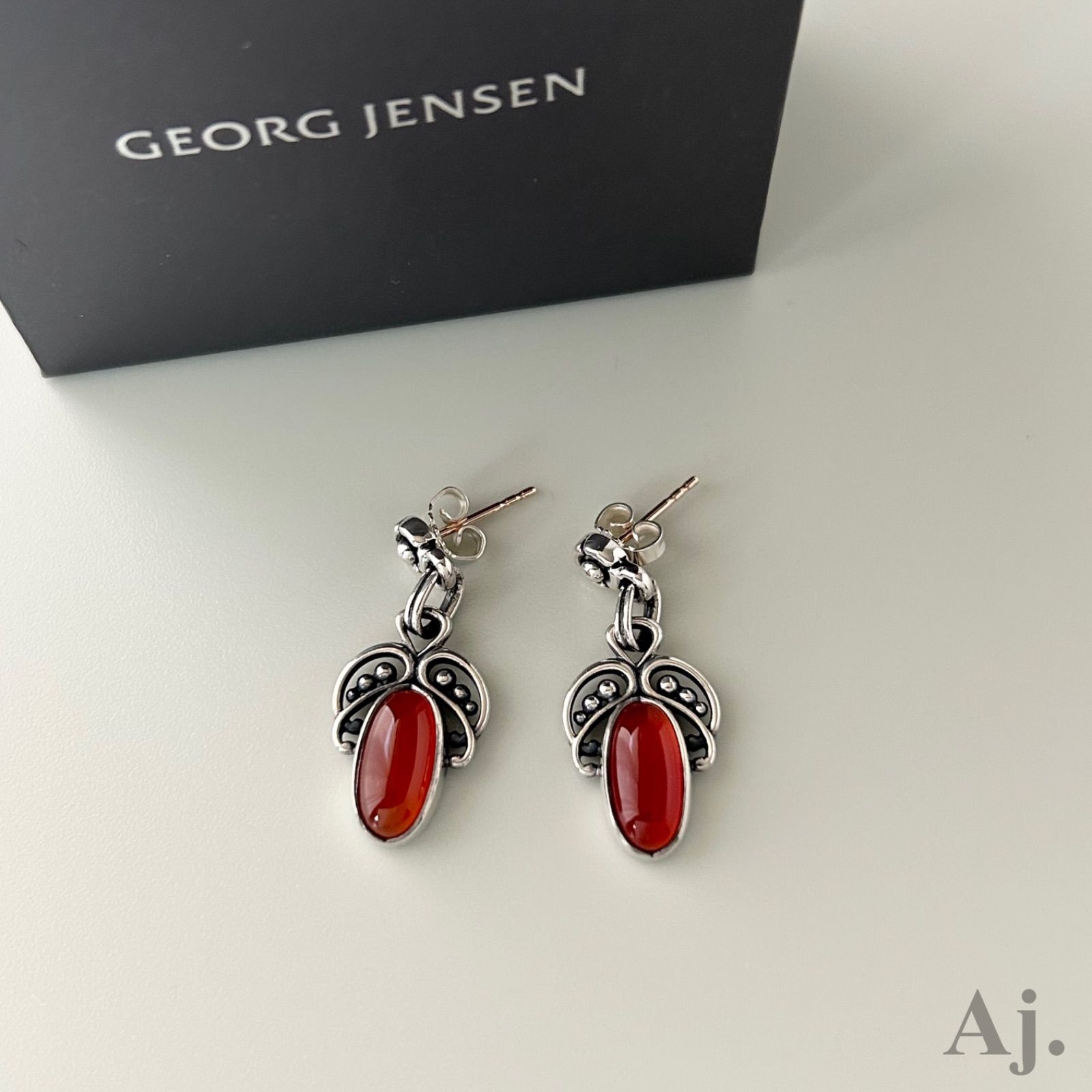 ジョージジェンセン 希少 ピアス 2005 カーネリアン AG925 Georg ジョージジェンセン 希少 ピアス 2005 カーネリアン AG925 Georg