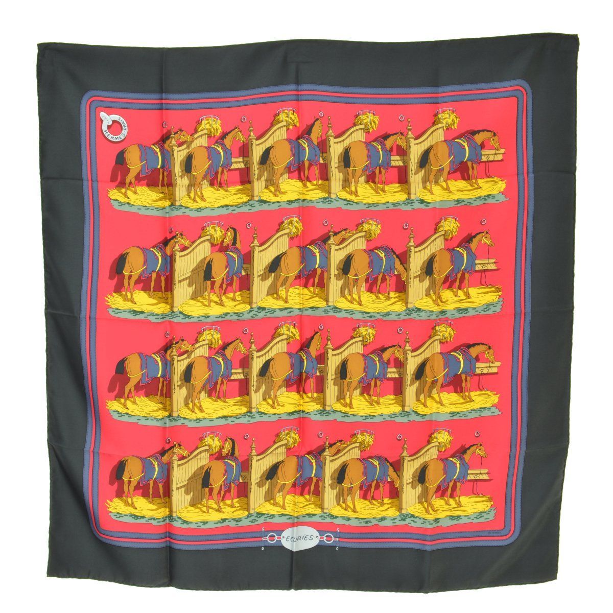 HERMES / エルメス】カレ90 ECURIES 厩舎 馬柄 シルク 大判