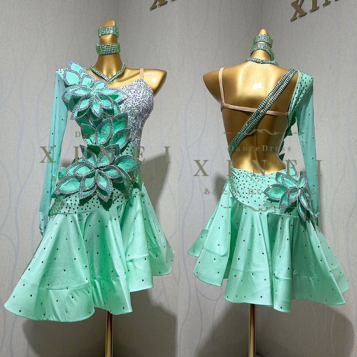新品・未使用】正装ドレス 社交ダンスドレス ラテンドレス 競技ドレス 