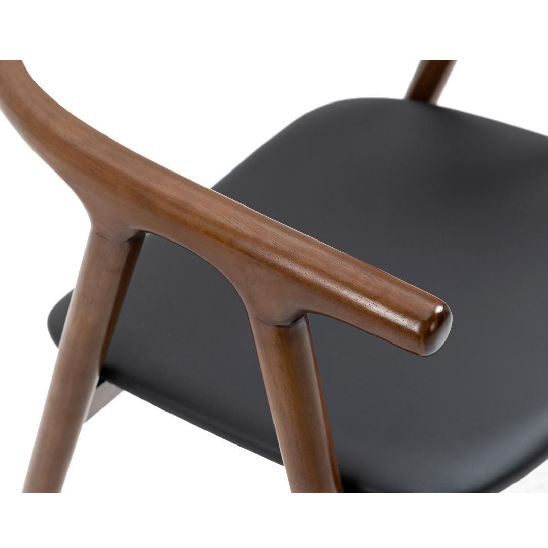 新生活応援】【ブラウン】ダイニングチェア椅子木製 PU座面 完成品