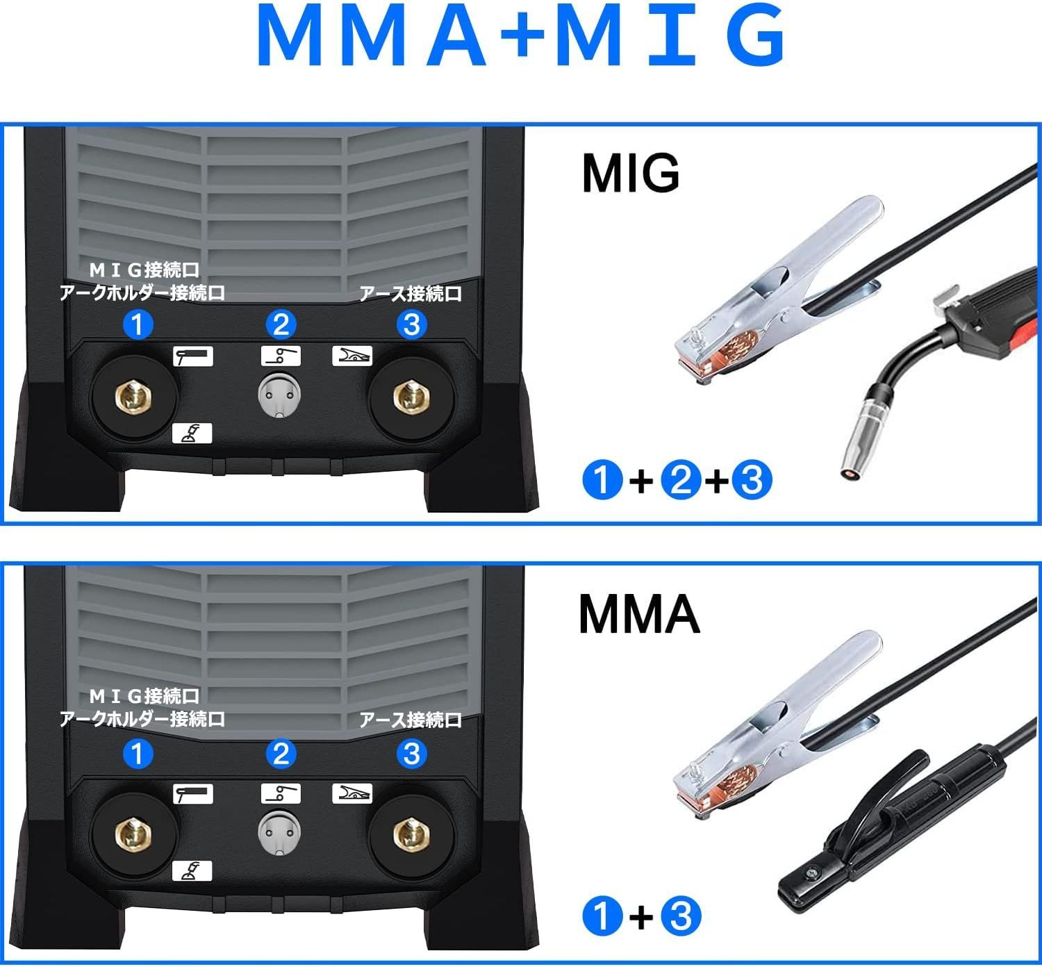 半自動溶接機MIG160 AC100V 1台両用 MMA・MIGインバータ アーク溶接機