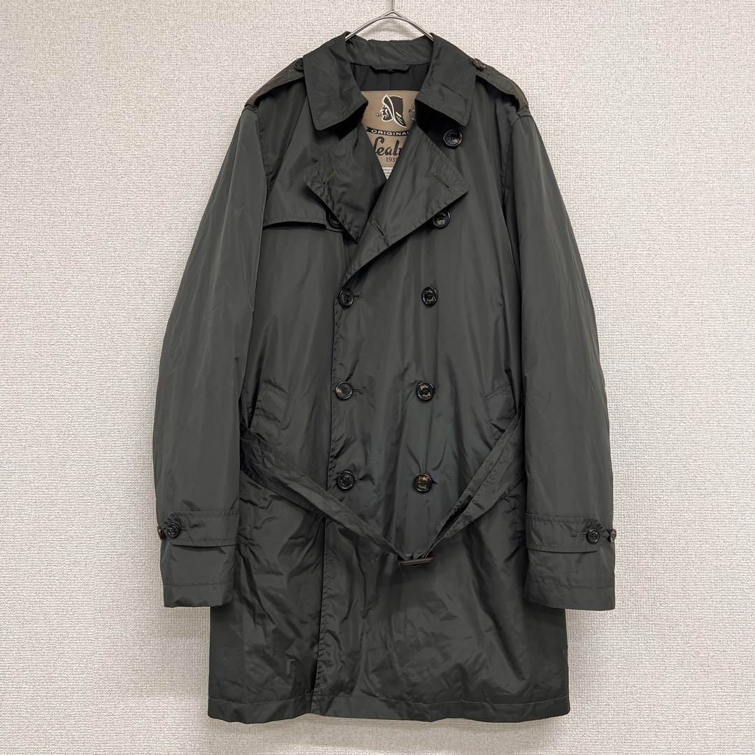 SEALUP シーラップ トレンチコート 中綿 ナイロン ロング オリーブ カーキ イタリア製 46 メンズ