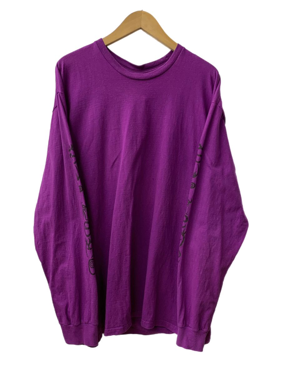 シュプリーム SUPREME 21SS Clayton Patterson Tee USA製 ロンT ロゴ パープル XLサイズ 201MT-2270