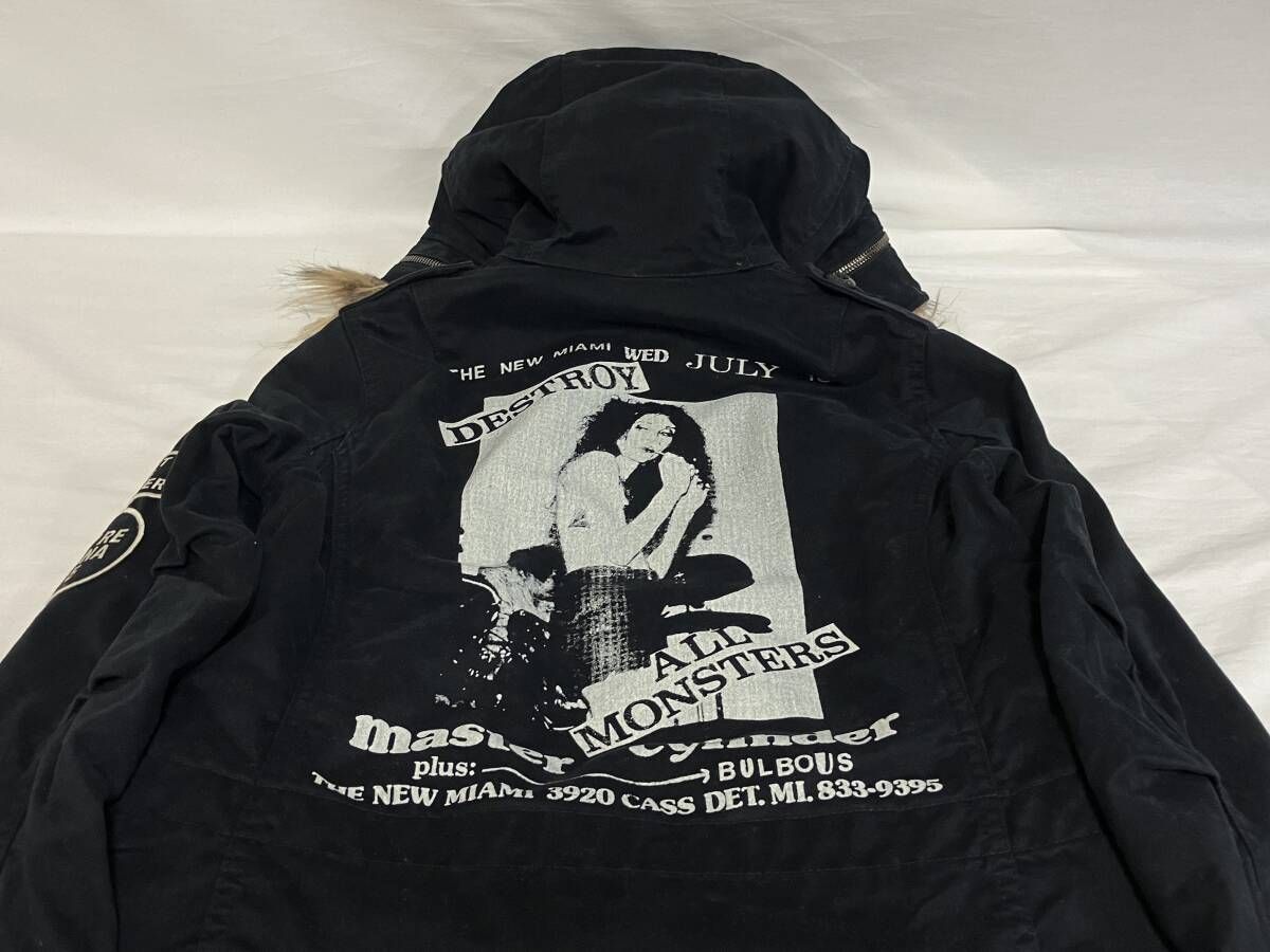 HYSTERIC GLAMOUR ×DESTROY ALL MONSTERS モッズコート 2AB-8370 ブラック フリーサイズ ライナー付き ダブルジップ PRIMALOFT GULLKHAN_COM