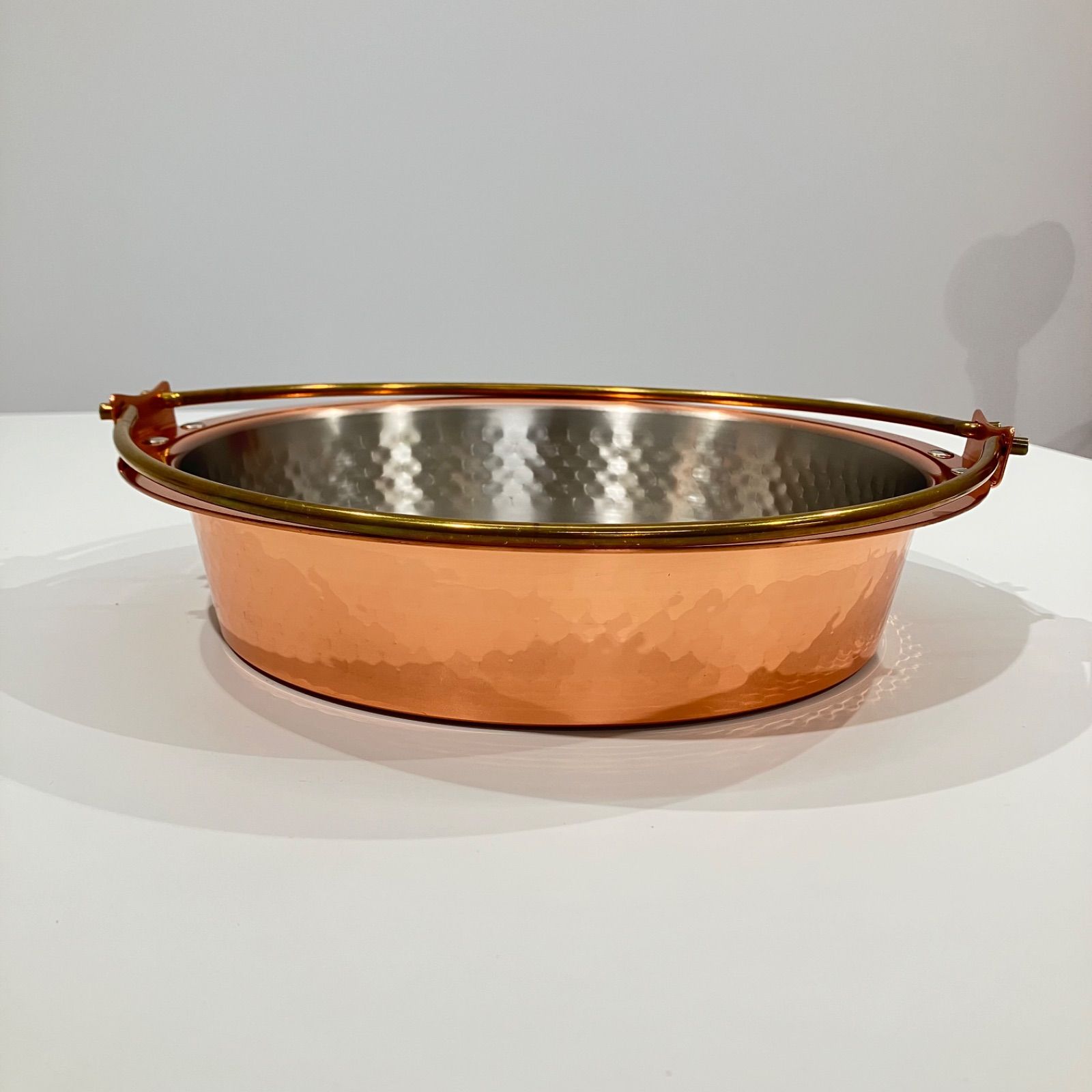 銅製 すきやき鍋 ツル付き COPPER100 HOME WARE 新光金属 【送料無料