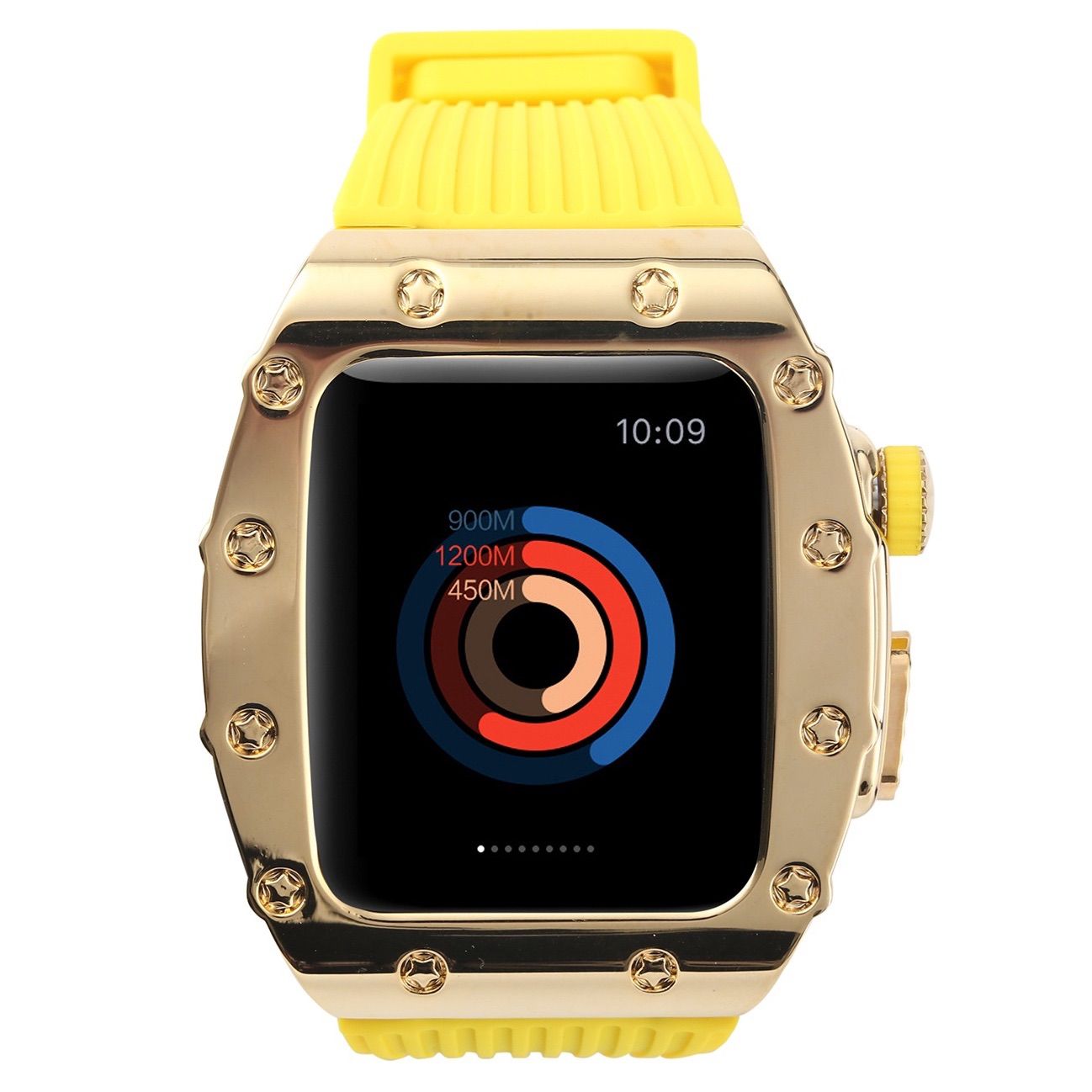 アップルウォッチ Apple Watch バンド 時計ベルト＋カバー イエローS