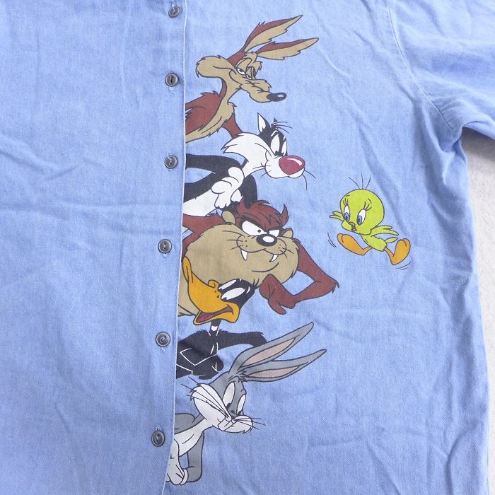 古着 レディース 長袖 シャツ ルーニーテューンズ LOONEY TUNES タズ