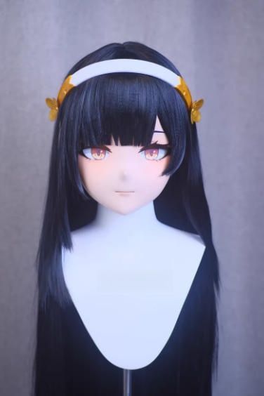 全頭マスク カツラ付き NO.1105 フルマスク ドール ヘッドロリータ人形 コスプレ マスク 仮装 着ぐるみ コスチューム 二次元
