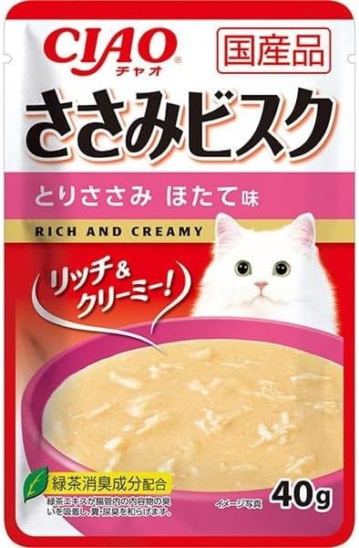 同梱不可 96個セット いなば CIAO ささみビスク とりささみ ほたて味 40g