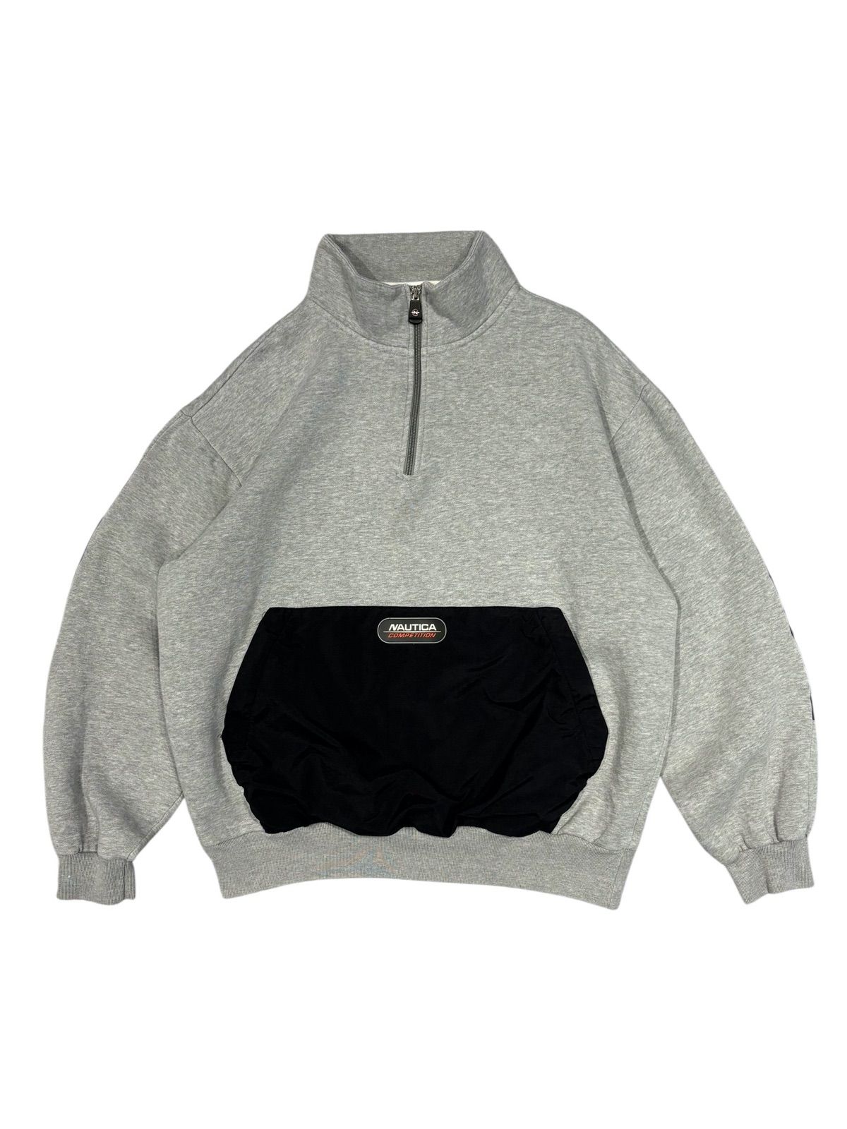 90s NAUTICA COMPETITION ナイロン切替 ハーフジップ スウェット 