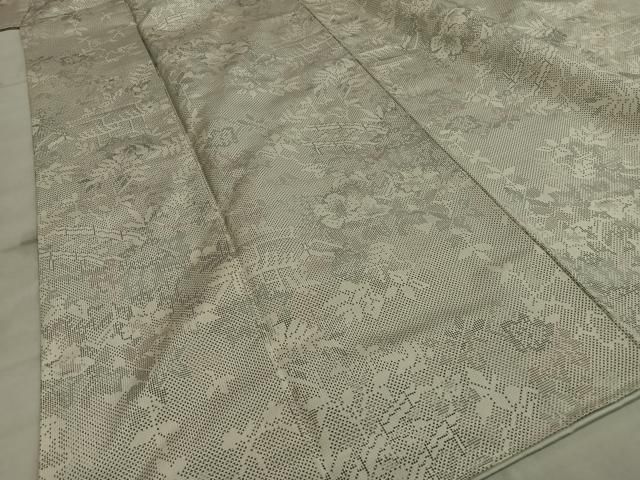 平和屋着物□本場大島紬 白大島 9マルキ 風景文 正絹 逸品 AAAU2097mf  