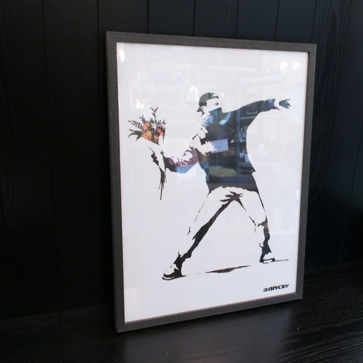 バンクシー アートフレーム Banksy 「Flower Thrower」 フラワー