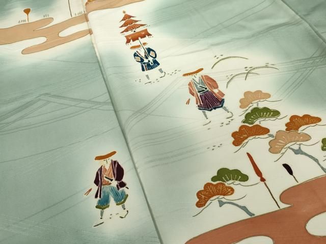 平和屋着物□訪問着 遠山風景文 暈し染め 金彩 正絹 逸品 未