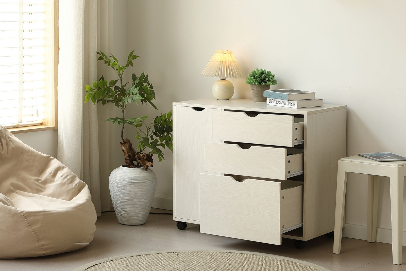 ローチェスト 脚付き 3段 収納 サイドボード キャビネット