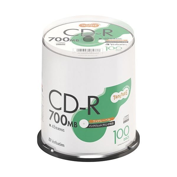 まとめ TANOSEE バーベイタム データ用CD-R 700MB 48倍速 ホワイトワイドプリンタブル スピンドルケース SR80FPW100T2 1パック 100枚 ×3セット