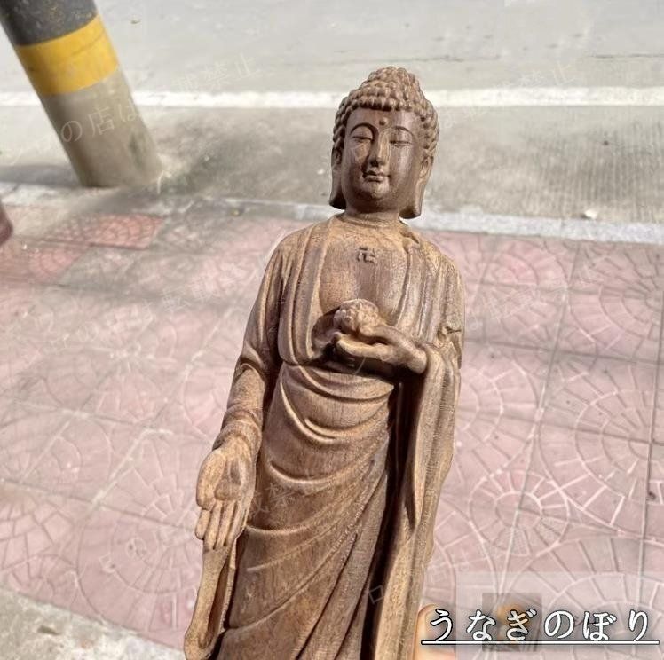 美品・未使用新品】 沈香木彫刻 大日如来像 置物 釈迦牟尼仏像