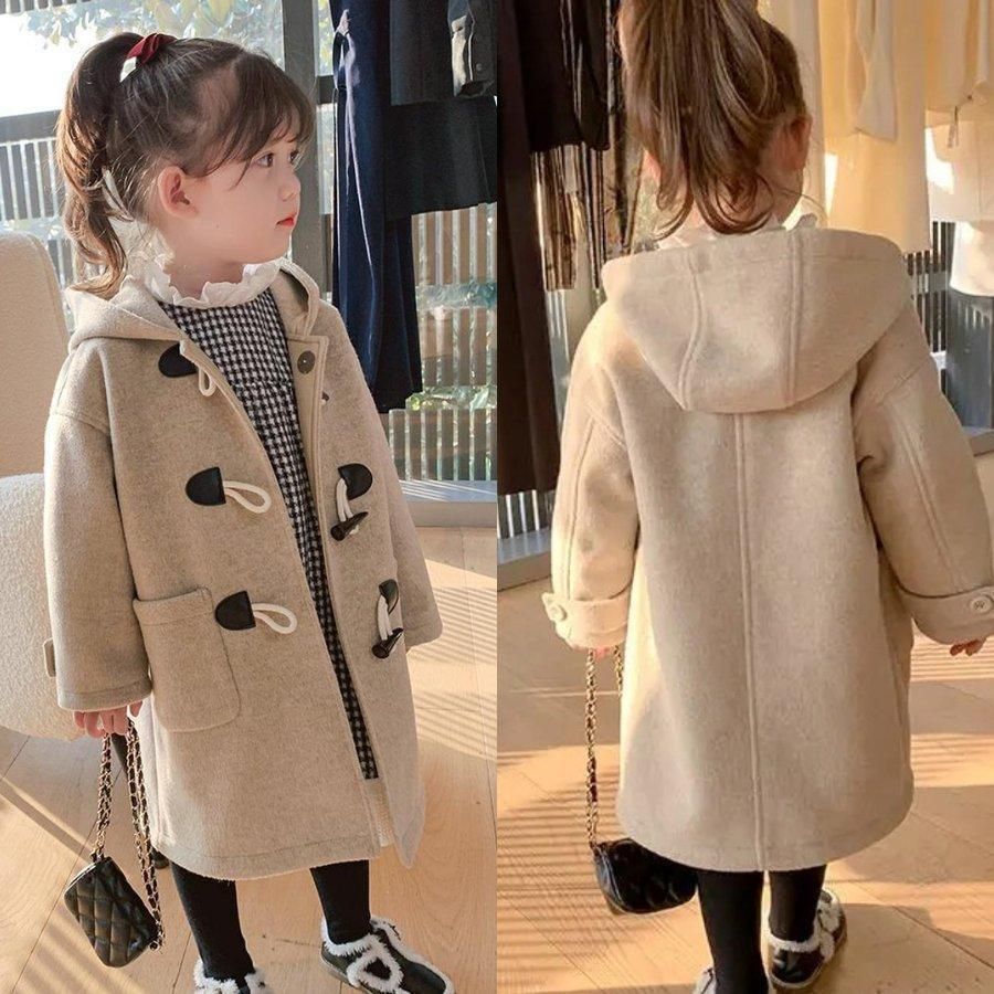 冬服 あったか ダッフルコート キッズ ベビー服 90 100 110 120 130cm 女の子 アウター 暖かい 子ども服 防寒 厚手コート フード付き 長袖 ロングコート