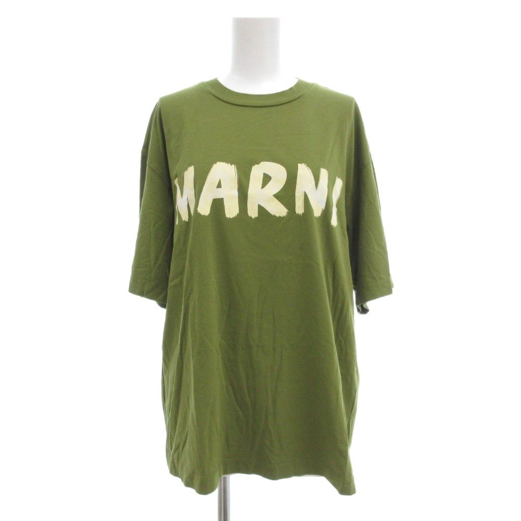 マルニ MARNI 美品 Tシャツ カットソー クルーネック ロゴ 半袖 36 XS  