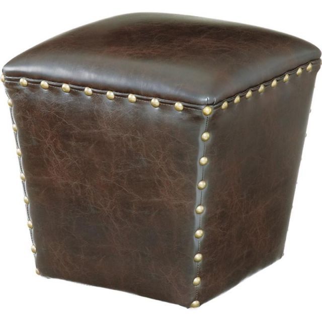 スツール 【ブラウン】 木フレーム ボンデッドレザー 丸椅子