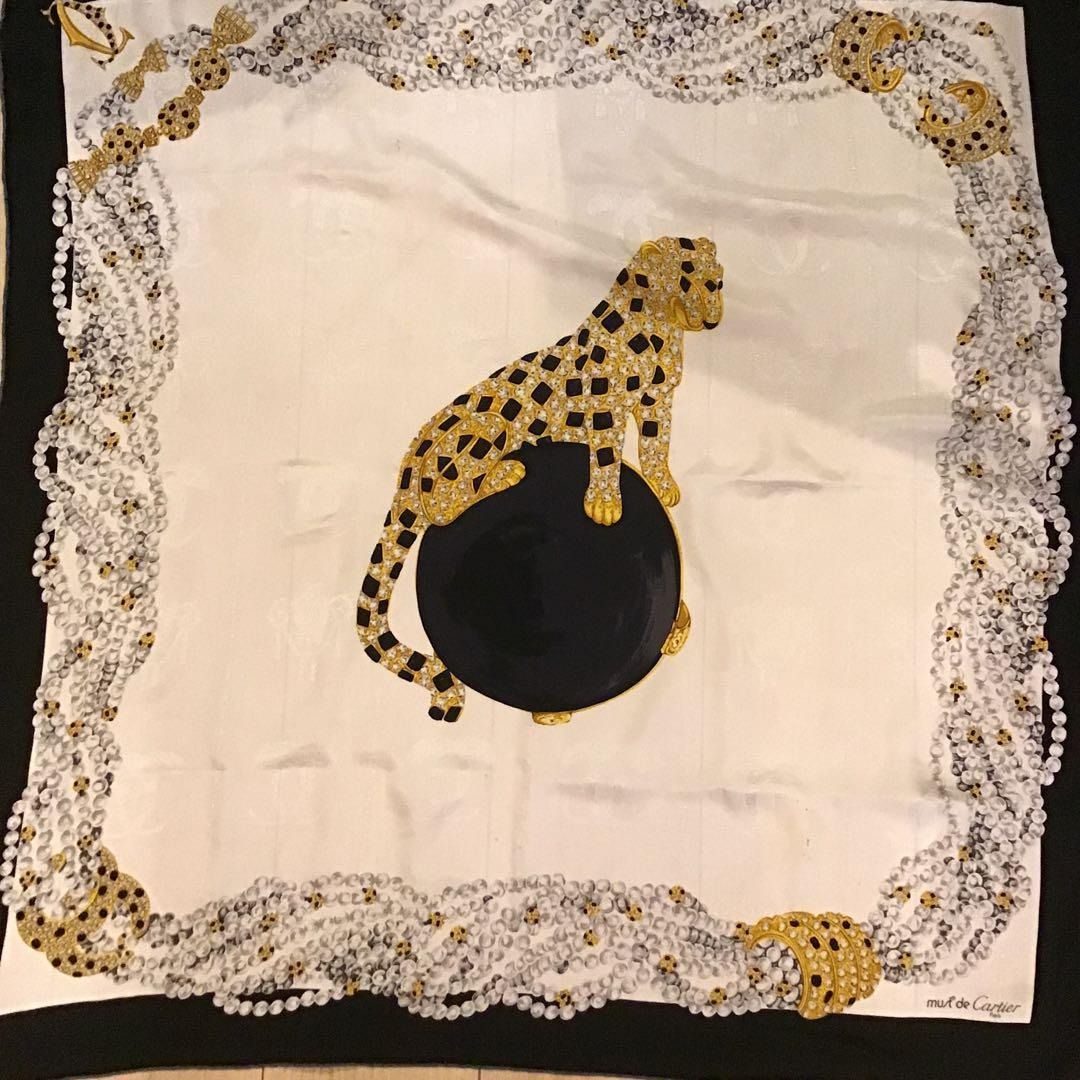 Cartier ヒョウデザイン パンテール シルクスカーフ カルティエ - メルカリ
