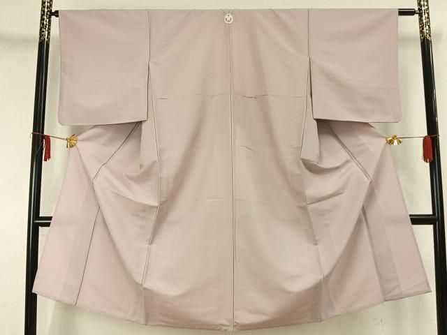 平和屋着物▽男性 色無地 単衣 灰桜色 洗える着物 fy