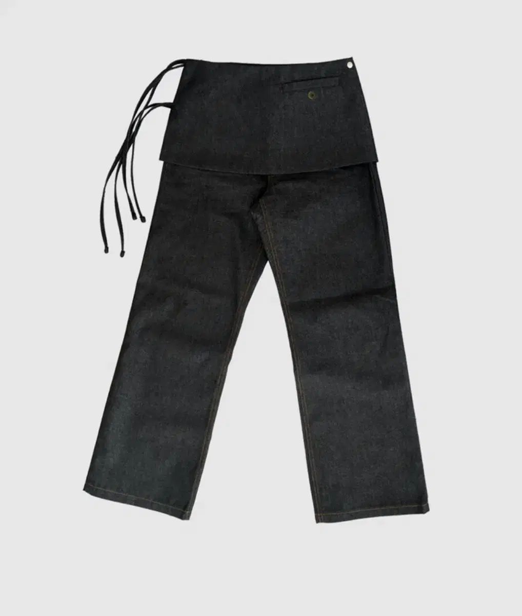 IN - Yang IN 下 ウール デニム スカート パンツ ブラック