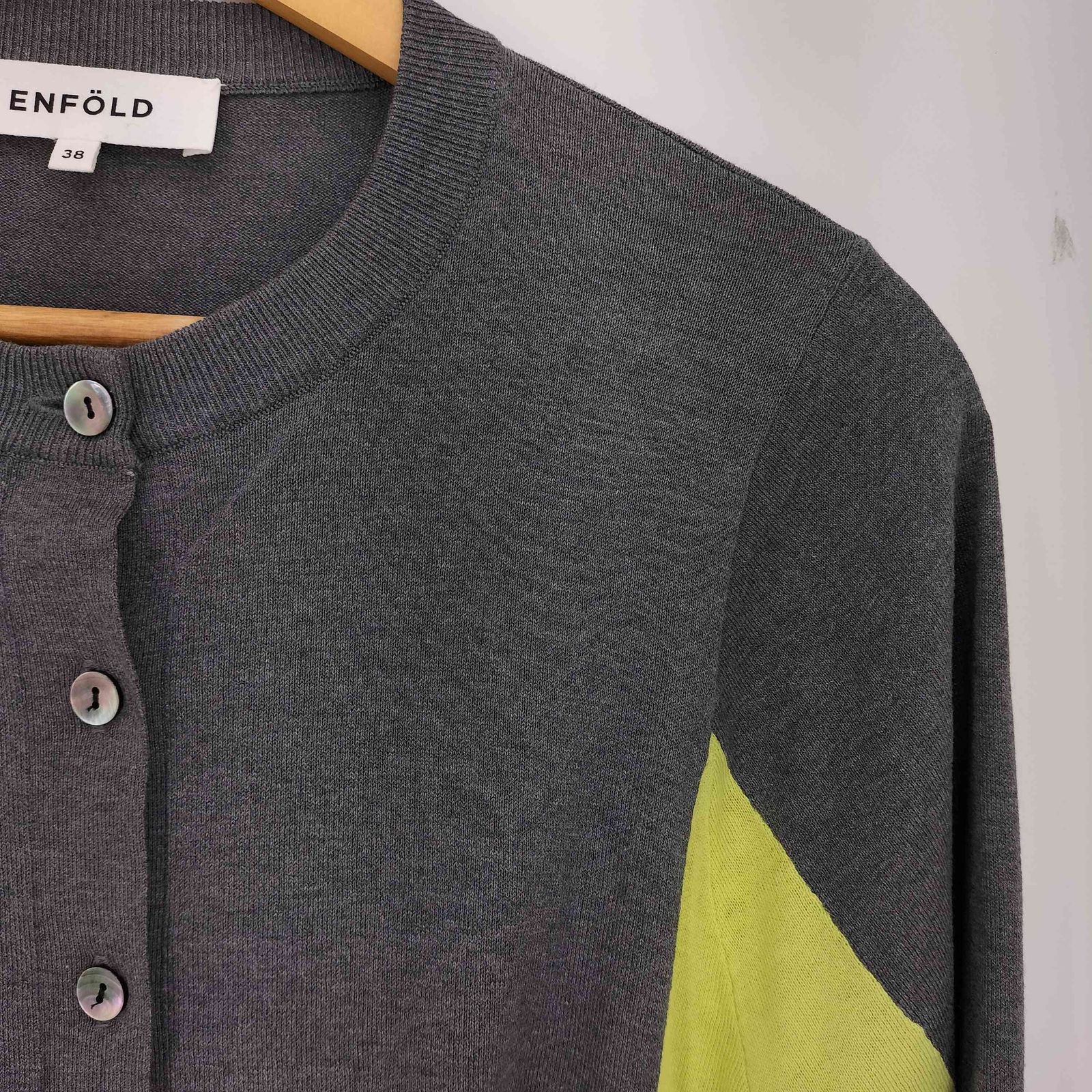 エンフォルド ENFOLD COLOR-BLOCK CARDIGAN レディース JPN：38