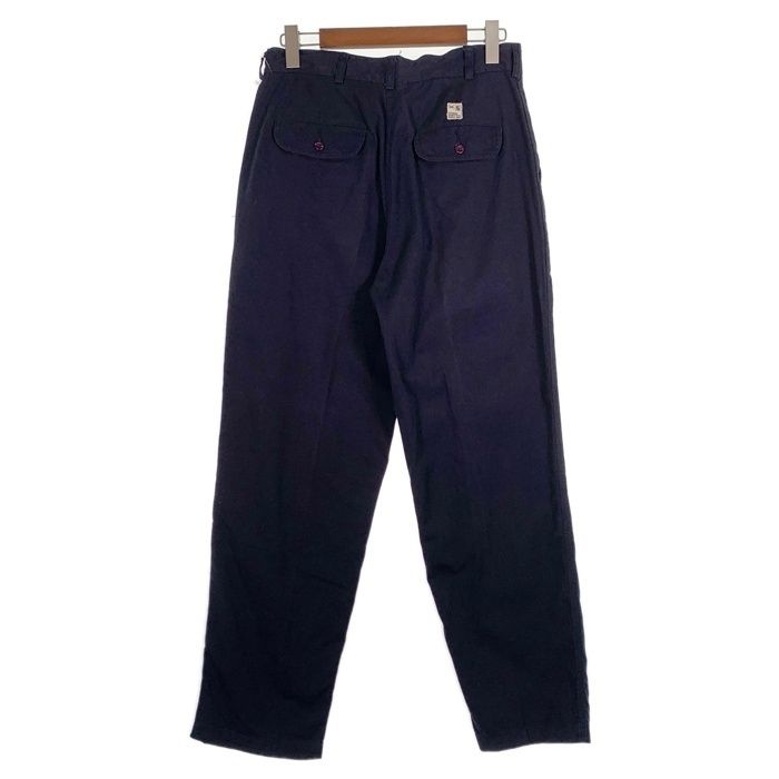 90's STUSSY ステューシー キャンバスコットン トラウザーパンツ ネイビー 中国製 紺タグ Size 32 90's STUSSY ステューシー キャンバスコットン トラウザーパンツ
