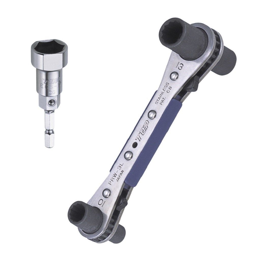 【迅速発送】トップ工業 (TOP) ラクラッチ レースウェイ用 板ラチェット 8x10 12x13 4サイズ ソケット付き 本締め可能 電工 電気 工事 PRW-3LS 燕三条 日本製