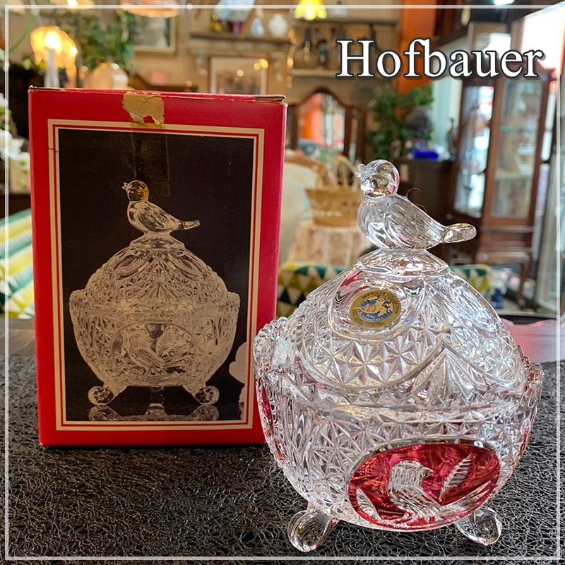 ドイツ製 Hofbauer ホフバウアー クリスタルガラス キャンディボックス 