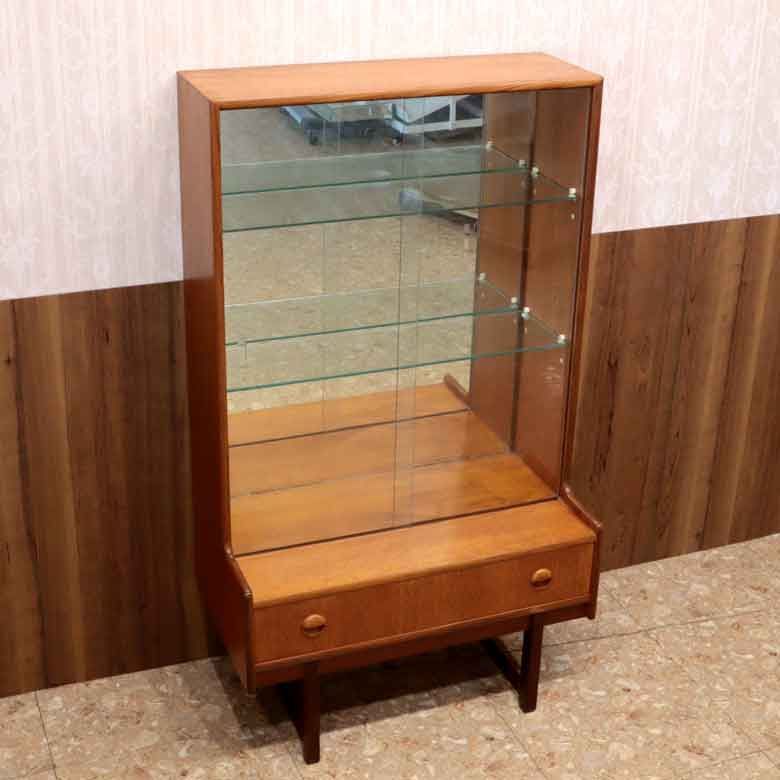 ガラスキャビネット TURNIDGE ヴィンテージ イギリス ミラーバック