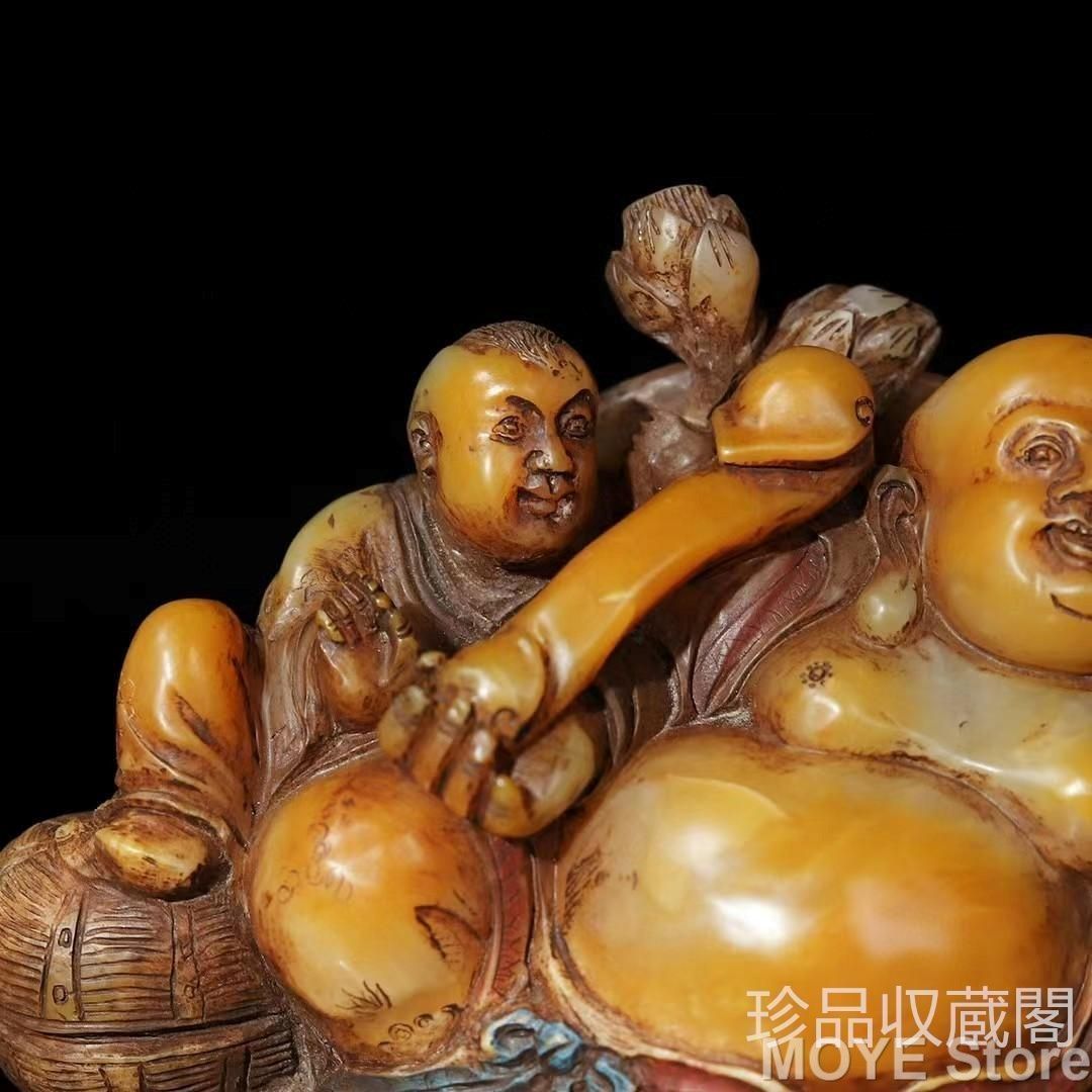 旧蔵寿山石田黄羅漢尊者