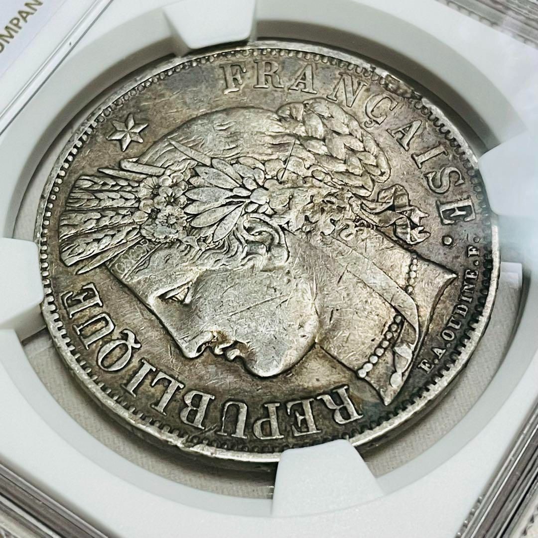 セレス女神 フランス 5フラン 大型銀貨 1849 NGC XFDETAILS