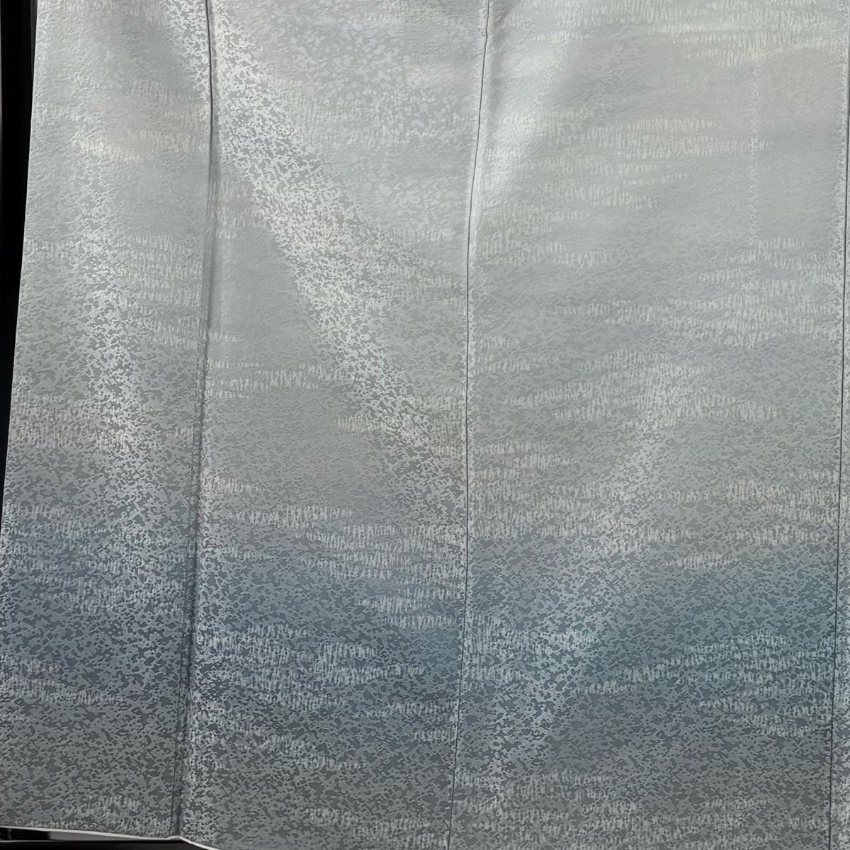 付下げ 身丈160.5cm 裄丈63cm S 袷 霞 銀通し 染め分け 青灰色 正絹