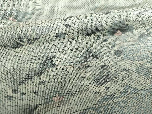 平和屋着物○本場大島紬 白大島 7マルキ 総絣 雲取り花文 正絹 逸品  