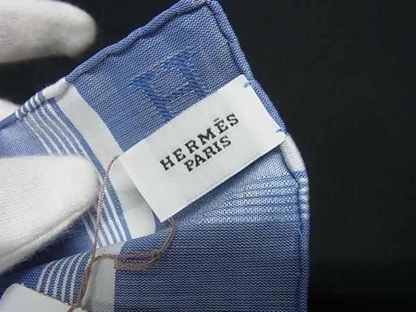□新品□未使用□ HERMES エルメス Hレリーフ コットン100％ ハンカチ  
