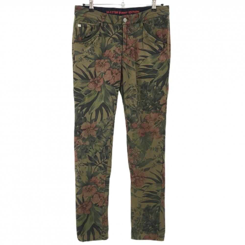 ☆SALE価格☆マスターバニー パンツ カーキ×レッド 花柄 裏起毛 メンズ