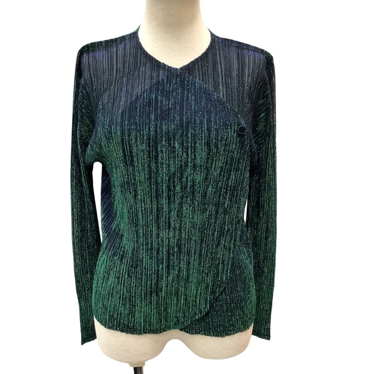 イッセイミヤケ　PLEATS PLEATS ボレロカーディガン PLEATS PLEASE ブラック プリーツカーディガン M イッセイミヤケ