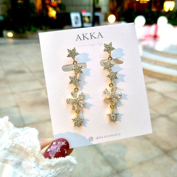 14kgp◇Random flower bijou earrings ランダムフラワービジュー