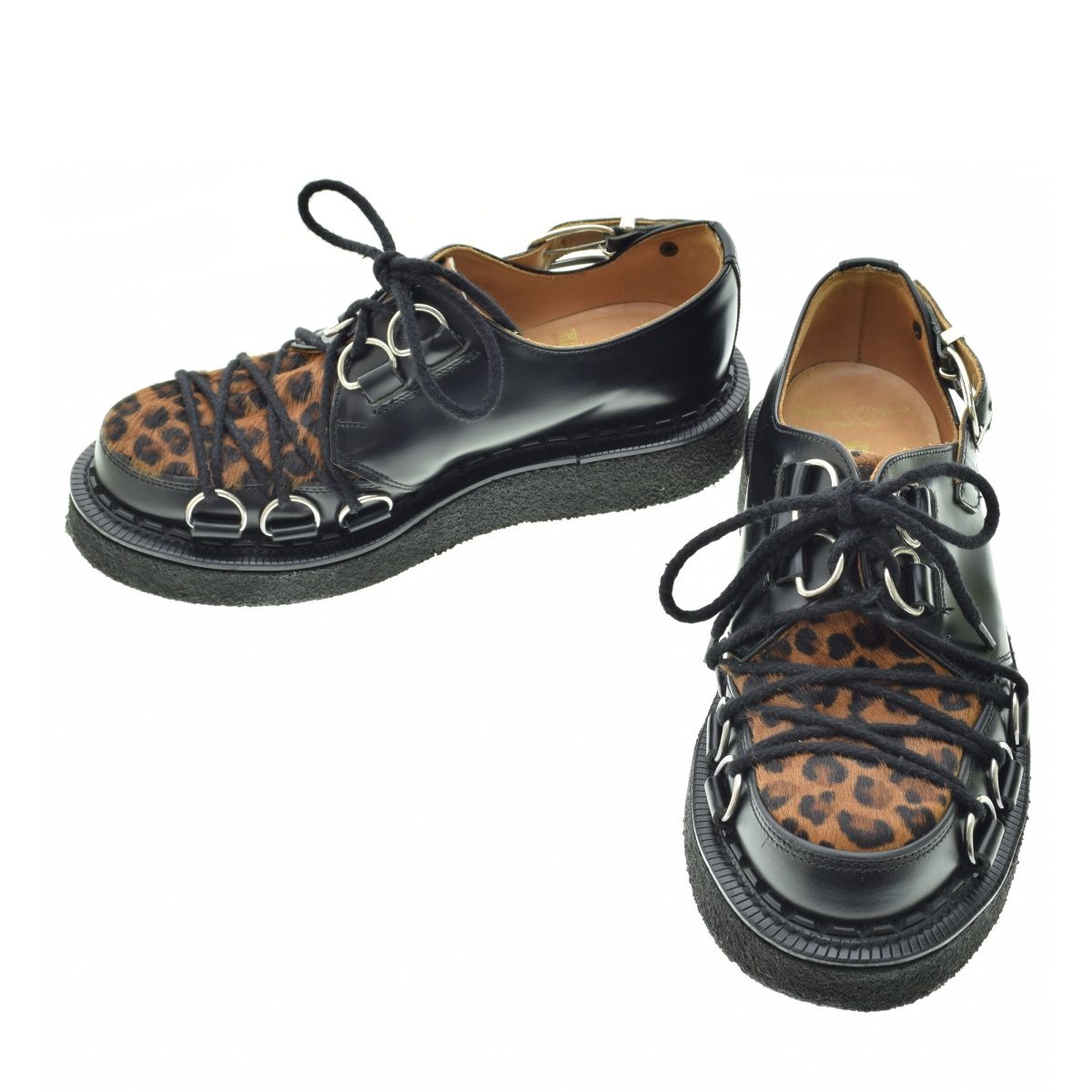 【COMMEdesGARCONSHOMMEPLUS×GEORGECOX】19AW PD-K123 Creeper レオパード クリーパーレザーシューズ