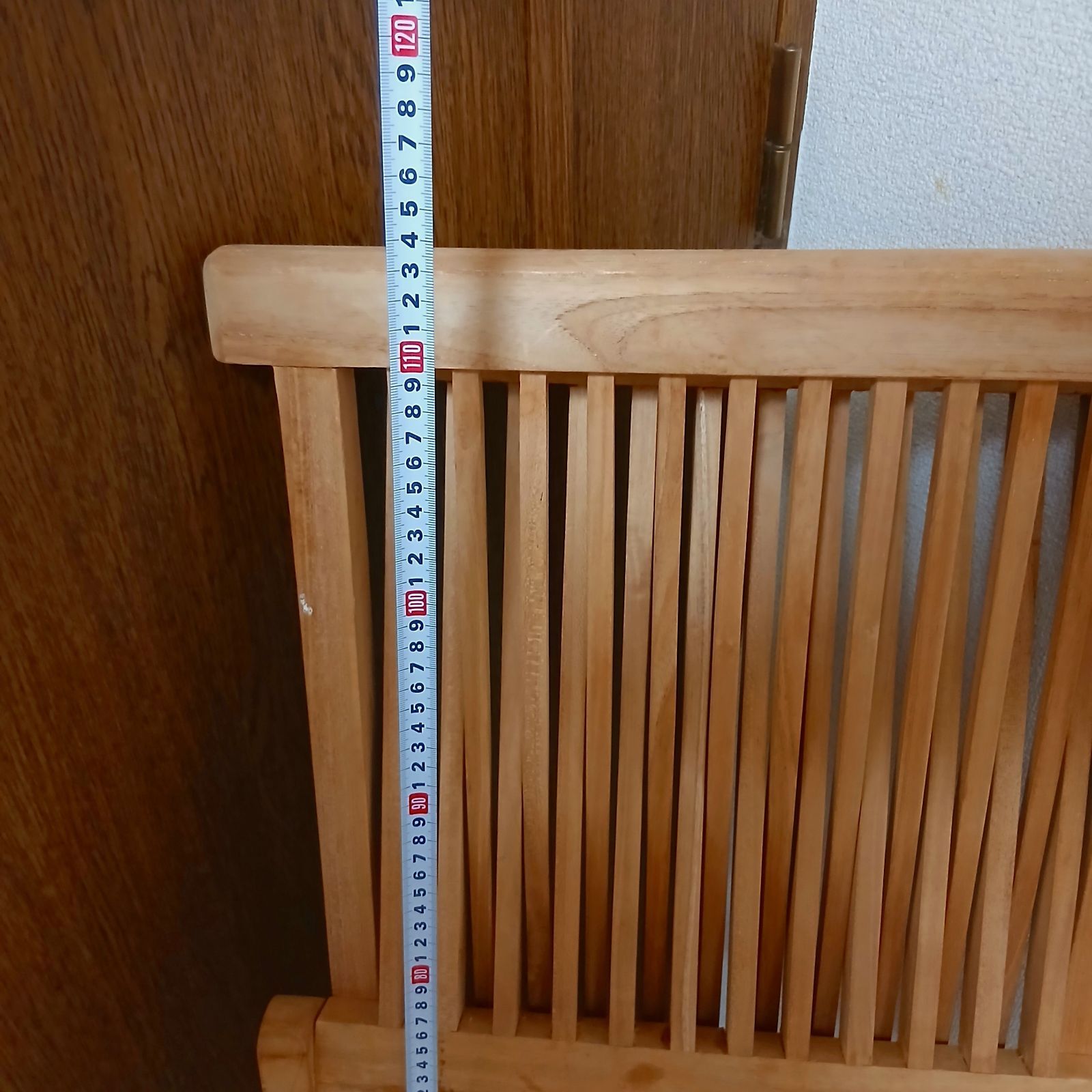 木製 スラットデザイン椅子 折りたたみ 天然木 ガーデンチェア 1脚